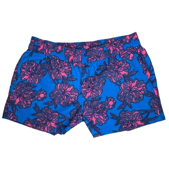 J. Crew Factory Pants - J Crew Floral 3 Inch Printed Boardwalk Pull On Short Linen Blend Blue Pink 0
